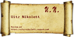 Uitz Nikolett névjegykártya
